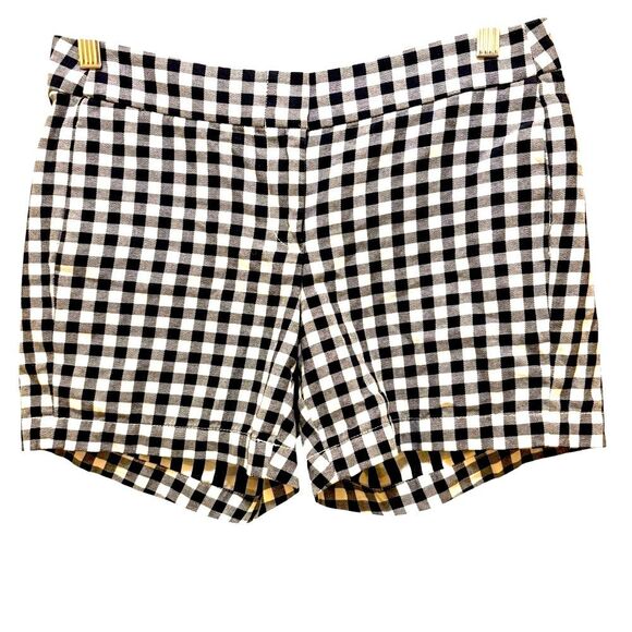 J. Crew Black White Shorts Classic Gingham Preppy Size 2 - Picture 1 of 7